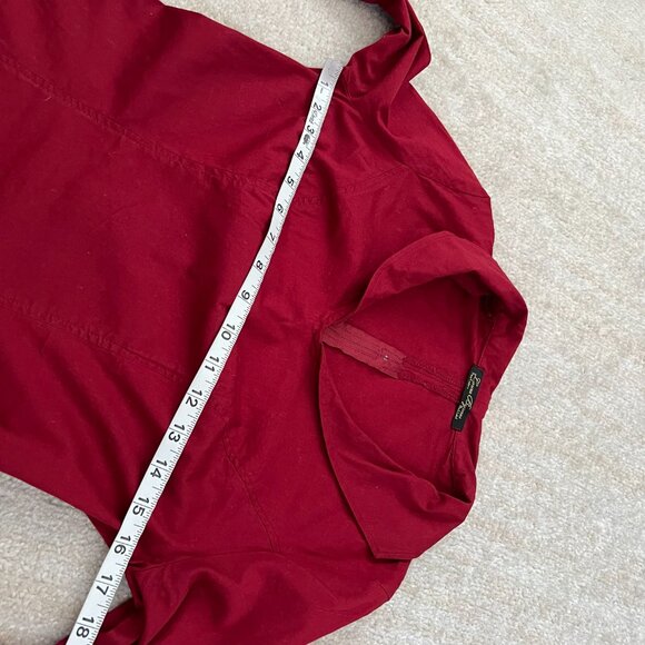 Laura Byrnes Pinup Couture Red Cotton Collared Blouse Top M - Picture 7 of 9
